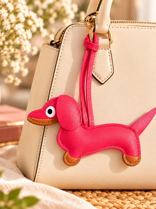 Accessories - Brand New Pink Dachshund Dog Faux Leather Purse Bag Charm